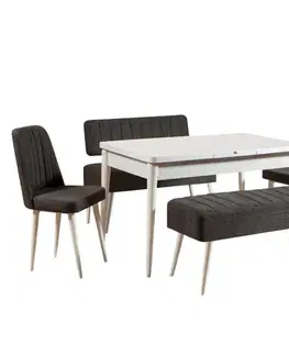 Jídelní set s rozkládacím stolem a židlemi (5 kusů) Vina 1053 - 4 - Anthracite, White