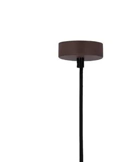 Závěsná lampa hnědá kov/dřevo E27 Flen Ledea