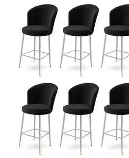 Bar Stool Set (6 Pieces) Alte - Black, Chrome