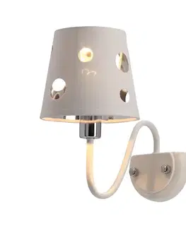 Bílá nástěnná lampa Batley Ledea s otvory