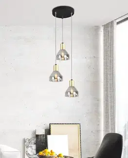 Závěsná lampa zlatá 3xE14 18cm Gregory