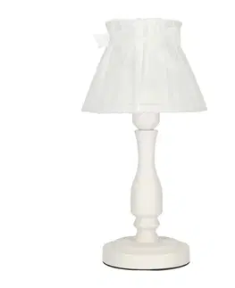 Noční lampička s bílým organzovým stínidlem 40W E27 Zefir
