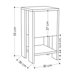 Noční stolek Ema - Carrara Marble