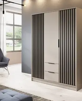 ArtPS Šatní skříň KELLY 3D bez zrcadla | cashmere