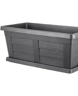 Bama Zahradní velkoobjemový truhlík Legno antracit, 60 x 30 x 25 cm, 60 cm