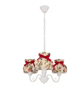 Závěsná lampa ROZANO bílá 3x40W E27 květinové stínidlo