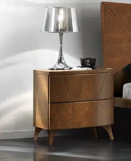 Estila Masivní noční stolek Varietty v moderním italském stylu se dvěma šuplíky na nožičkách 55cm