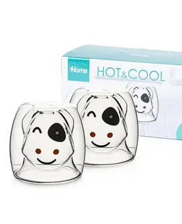 4home Termo sklenice Hot&Cool Happy Cow 210 ml, 2 ks   