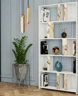 Knihovna Lime White Marbel and White