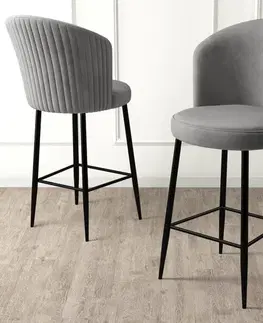 Bar Stool Set (6 Pieces) Fora - Grey, Black