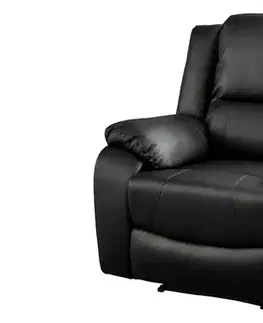 Estila Moderní čalouněné rozkládací kino křeslo Phoenix v černé barvě z eko kůže 104 cm