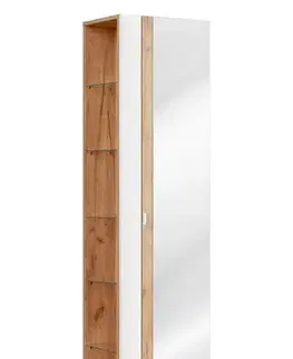 ArtCom Vysoká skříňka do koupelny se zrcadlem CAPRI White 803