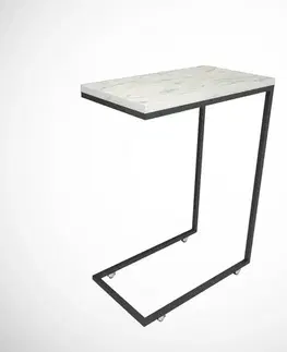 Odkládací stolek / Příruční stolek Callen - White Marble
