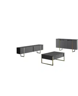 Skříňka Luxe Anthracite and Gold