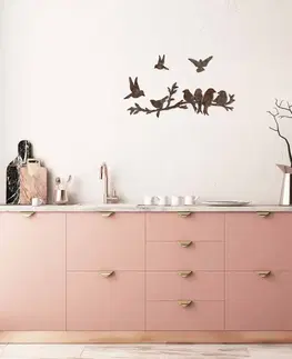 Dekorativní kovový doplněk na zeď Rusty Birds 2