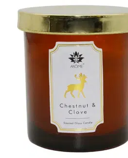 Arome Svíčka v barevném skle s víčkem, Chestnut & Clove, 125 g