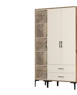 Šatní skříň Kumsal PT - Walnut, Cream