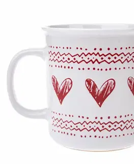 Vánoční keramický hrnek Christmas heart I bílá, 710 ml