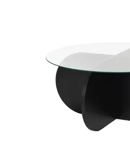 Konferenční stolek Aeris - Wood Black, Transparent
