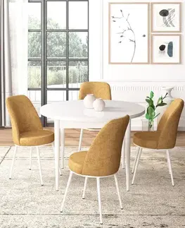 Dining Table & Chairs Set (5 Pieces) Tor - White, Cappuccino