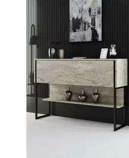Komoda Luxe Travertine and Black
