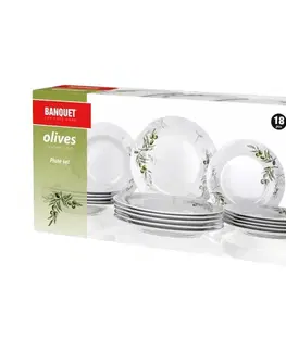 BANQUET Sada talířů OLIVES, 18 ks, OK