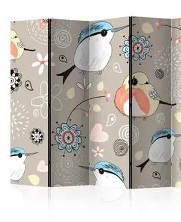Paraván Natural pattern with birds Dekorhome