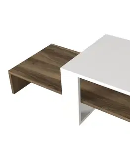 Konferenční stolek Chain - White, Walnut