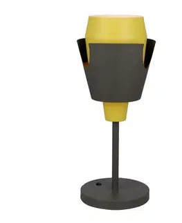 Stolní lampa šedožlutá s vypínačem Falun LEDEA