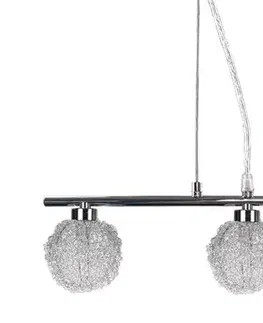 Závěsná lampa chromovaná skleněná koule v opletení 3x40W Wind