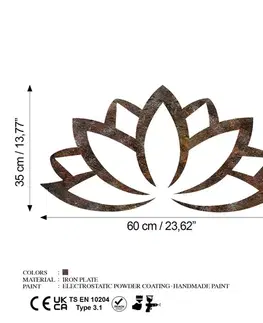 Dekorativní kovový doplněk na zeď Rusty Lotus