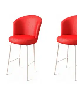 Bar Stool Set (2 Pieces) Uras - Red, White
