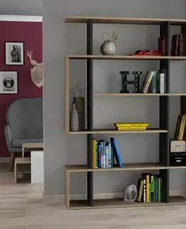 Knihovna Mito Sonoma Oak and Anthracite