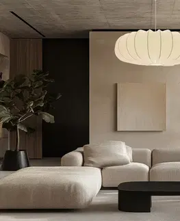Skandinávská závěsná lampa CAFEE' - s krémovým latte stínidlem 66 cm - moderní stropní osvětlení do obývacího pokoje a jídelny E27