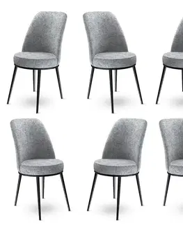 Sada židlí (6 kusů) Dexa - Grey, Black