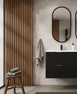 Elvisia Závěsná skříňka do koupelny FLOW Black 68 cm