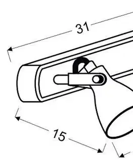 Nástěnná lampa 2X40W GU10 matně šedá, jasan