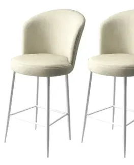 Bar Stool Set (2 Pieces) Fora - Cream, White
