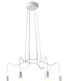 Závěsné stropní svítidlo, matně bílé, 6x40W, Basso