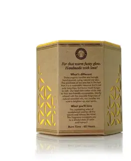 Přírodní vonná sojová svíčka 200g v jantarovém skle, Mysore Chandan - Sandalwood