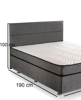 Rám dvoulůžkové postele s čelem Silver - Grey (140 x 190)