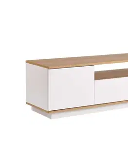 TV stolek Veramont - White, Cadiz Oak