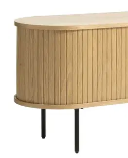 Estila TV stolek Bornholm, světlý dub, lamelový, 120 cm