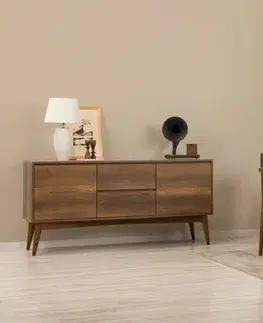 Set s rozkládacím stolem, židlemi a konzolou (5 kusů) Vina 02 1053 - Walnut, Anthracite