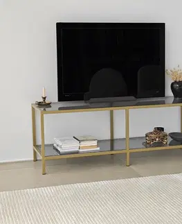TV stolek Basic - Dark Grey, Gold