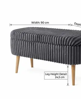 Lavice s úložným prostorem OSLO LINEN TOSCANO