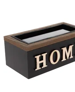 Dřevěný box na čajové sáčky HOME, 16,5 x 10 x 8 cm