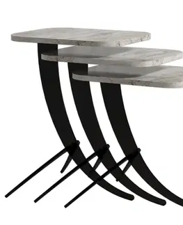 Sada odkládacích stolků (3 kusy) Pion - White Marble