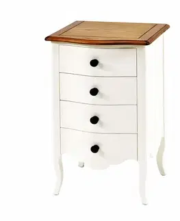 Estila Provence noční stolek Antibes II masivní bílý 75cm
