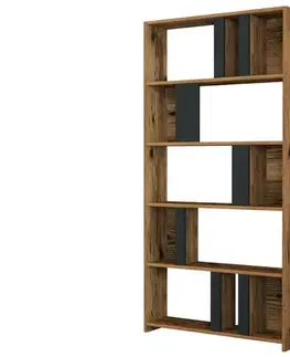 Knihovna Lima Anthracite and Walnut